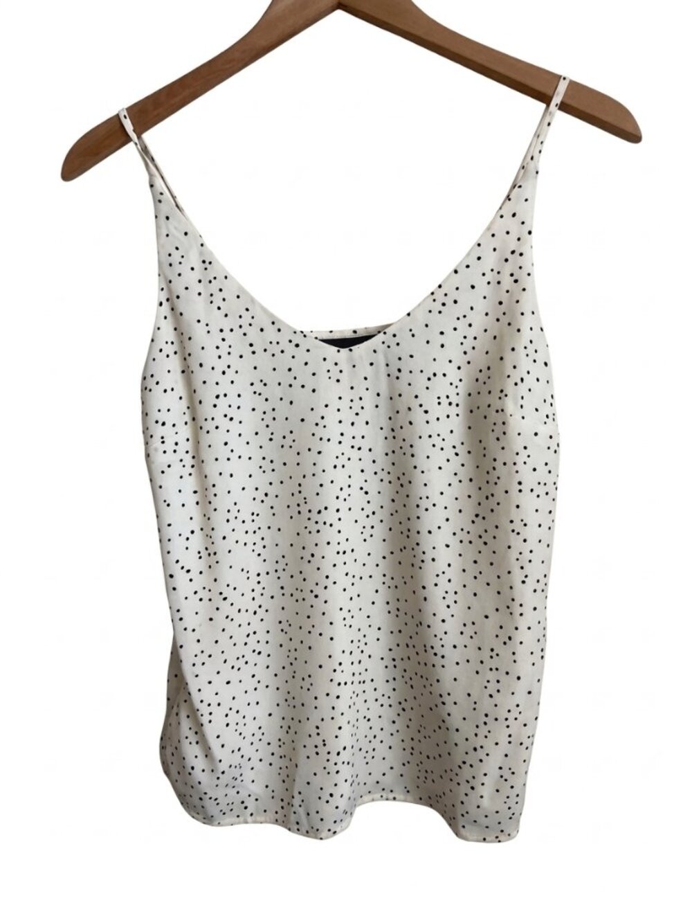Banana Republic Factory NWT Dot Print Camisole Spaghetti Strap XS Ivory Black